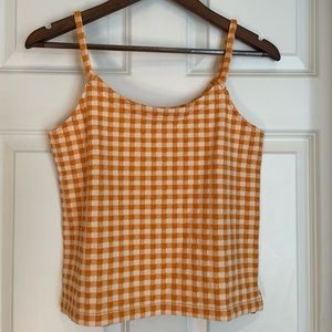 Madewell Orange Gingham Tank Top